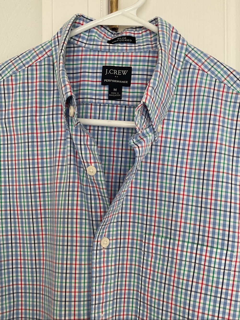 J. Crew Performance Plaid Button-Down Shirt - Blue, Red, Green